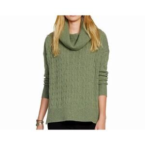 Ralph Lauren Cable Green Wool-Cashmere Turtleneck Lovett Heather Size Sm *Read